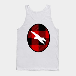 Eagle in Buffalo Plaid Oval Tank Top